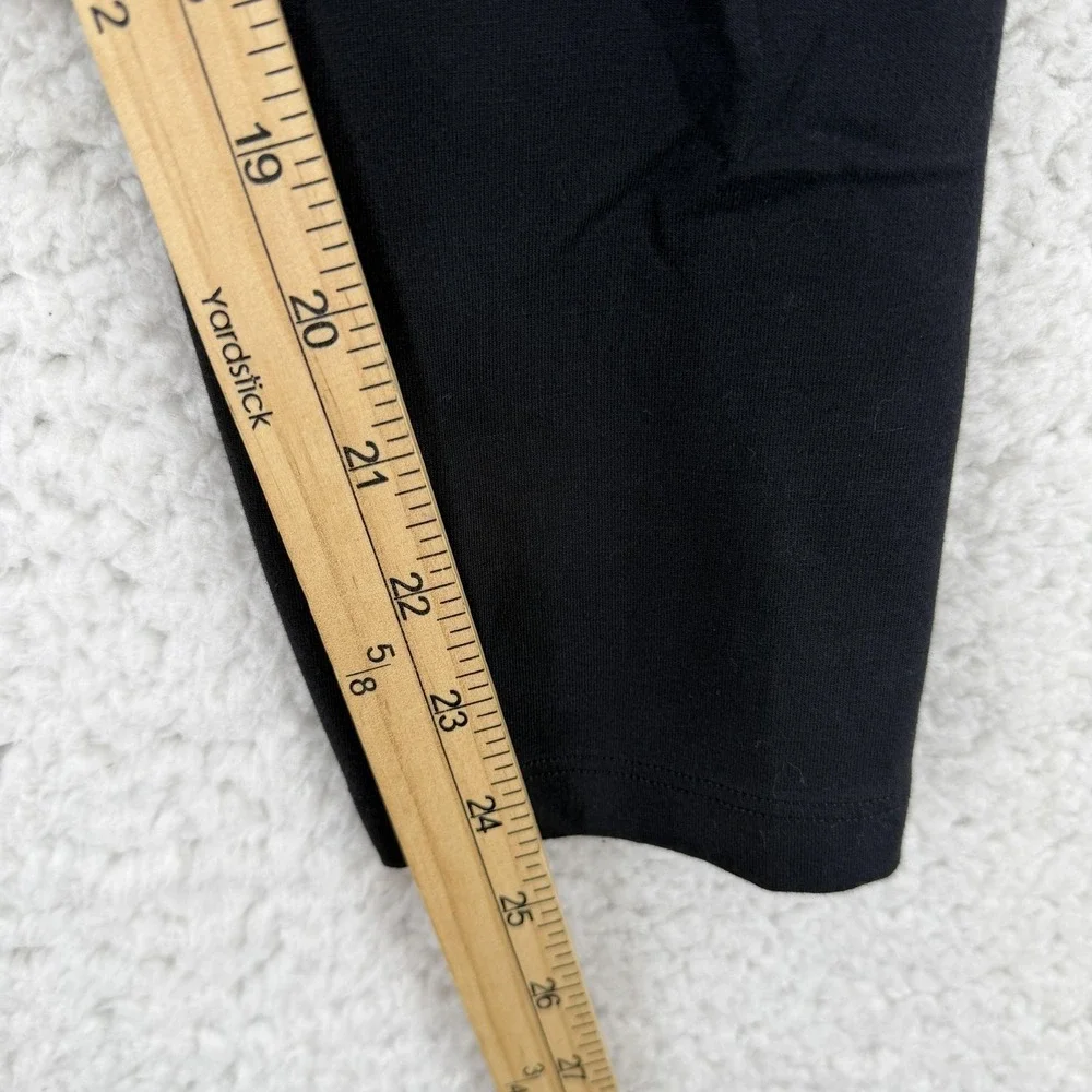 Nike Leggings Womens M Black Mid Rise Ankle Jersey Logo Pants Stretch DV7789-010